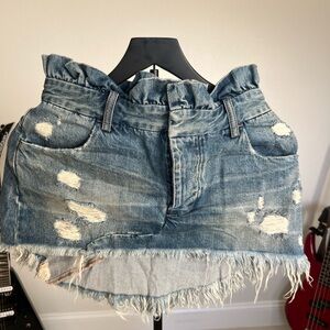One Teaspoon Blue Denim Mini Skirt
